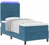 vidaXL LED Boxspringbett mit Matratze Dunkelblau 100 x 200 cm Samt 3343362 Bild 3