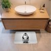 OnlyWow Badematte Pinguin - Toilettenpapier - Weiß, Höhe 10 mm, Polyester, Rechteckig, Badezimmerteppich, Badteppich, Rutschfest, Badvorleger, Waschbar Bild 2