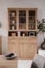 Finori Timber 54A Buffet, Dekor Artisan Oak | Buffet für Wohnzimmer | Maß: B x H x T ca. 120 x 200 x 40 cm | Buffet mit 3 Rahmentüren mit Glaseinsatz und je 2 Einlegeböden, 3 offene Fächer, 3 Rahmenschubkästen mit Metallschubführung, 3 Rahmentüren mit ... Bild 3