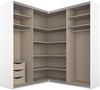 Rauch Möbel Quadra Schrank Eckschrank Schwebetürenschrank, Weiß, 4-trg. mit Spiegel, inkl. 2 Kleiderstangen, 12 Einlegeböden, 3 Schubkästen, BxHxT 181 x 210 x 187 cm Bild 3