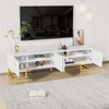TV-Schrank mit 4 Türen & verstellbaren Füßen, 170 x 40 x 45,5 cm, Weiß Bild 5