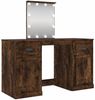 vidaXL Schminktisch mit LED-Leuchten Räuchereiche 130x50x132,5 cm 3185348 Bild 2
