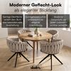 skølm 'Sudri' Esszimmer Drehstühle, 4er Set, macchiato, gepolstert mit Samtbezug, höhenverstellbar, Schalenstuhl mit Armlehne, bis 120 kg belastbar Bild 2