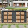 Merax Mülltonnenbox(2 St), mit Klappdeckel, Abschließbar, 4 Türen, Diamantförmiges Hohltürpaneel Bild 5