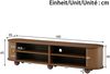 Merax Rundungen TV Lowboard, TV Schrank, Schiebetüren, Retro TV Möbel, Wohnzimmermöbel, vertikal geriffelte Schiebetüren, Kugelfüße, Nussbaum Bild 4