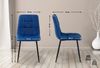 4er Set Esszimmerstühle Antibes Stoff blau Bild 2