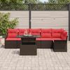 vidaXL Gartensofa-set mit Kissen 7 pcs Braun Poly-Rattan 3348300 Bild 3