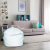 Dmora Pouf Ascia, Mehrzwecksessel, Sitzsack, Hockerhocker, Made in Italy, 65x65 h50 cm, Weiß Bild 2