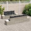vidaXL Sofa Set mit Kissen 8 pcs Hellgrau Poly Rattan 3346972 Bild 3