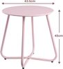 Outdoor Beistelltisch Balkon Gartentisch Metall Rosa Bild 3