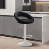Barhocker MEKIM - Samt Schwarz 53x47x80 cm Weiß | Barstuhl Höhenverstellbar Mit Lehne Drehbar Tresenhocker Tresenstuhl Kneipenhocker Kneipenstuhl Bild 5