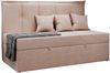 Kinderbett BANCO, Boxspringbetten für Kinderzimmer, Jugendbett, Einzelbett mit Matratze - Hellrosa Velours - Topper Visco Bild 4