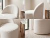 Sitzhocker Teddy Stoff 40cm Creme Rund - Design Stoffhocker - Polsterhocker mit Rückenlehne - Schminktisch Hocker - Lounge Beistellhocker für Wohnzimmer Handmade Bild 5