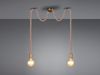Rustikale LED Affenschaukel Lampe 2-flammig aus Hanfseil, Höhe 150cm Bild 3