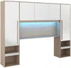 Vente-unique - VELONA Bettkopfteil und Bettbrücke Holz, Platte BeigeWeiß - B 39,8 cm x H 202,8 cm x L 265,2 cm Bild 5