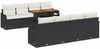 vidaXL Garten-Sofa-Set mit Kissen 7 pcs Schwarz und Creme 3349431 Bild 2