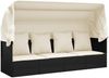 vidaXL Outdoor-Loungebett mit Dach und Kissen Schwarz Poly Rattan 319566 Bild 2