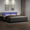 vidaXL Boxspringbett mit Matratze Grau 200 x 200 cm Kunstleder 3339066 Bild 4