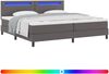 vidaXL Boxspringbett mit Matratze Grau 200 x 200 cm Kunstleder 3339066 Bild 2