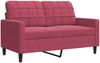 vidaXL 3-tlg. Sofagarnitur mit Kissen und Nackenrollen Weinrot Samt 3278425 Bild 5