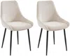 Vente-unique - MASURIE Stuhl SamtStoff Beige - B 56 cm x H 85,5 cm x L 49 cm Bild 2