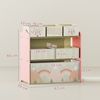Kinderregal 63 x 30 x 66 cm in Pink mit 6 Stoffboxen – Spielzeugregal aus Holz Bild 3