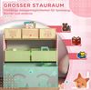 Kinderregal 63 x 30 x 66 cm in Pink mit 6 Stoffboxen – Spielzeugregal aus Holz Bild 4