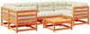vidaXL 7-tlg. Garten-Sofagarnitur mit Kissen Wachsbraun Kiefernholz 3299313 Bild 2