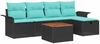 vidaXL Gartensofa-set mit Kissen 6 pcs Schwarz Poly Rattan 3360784 Bild 2