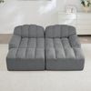 2-Sitzer modulares Sofa H 79 x T 210 x B 165 cm aus granuliertem Fleece mit 2 Ottomanen, rahmenlos Bild 2
