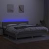Boxspringbett mit Matratze & LED Stoff Hellgrau 200x200 cm, Härtegrad: H2 [3133821] Bild 3