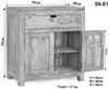 Kommode Akazie 90x40x95 white stone getüncht NATURE WHITE #81 Bild 5