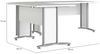 Dmora Schreibtisch Tanya, Mehrzweckschreibtisch, Bürotisch für PC, Eckschreibtisch, 230x200 h75 cm, Weiß und Grau Bild 3