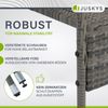 Juskys Polyrattan Gartenstühle Yoro 4er Set - mit Armlehnen & Rückenlehne - 4 Stühle stapelbar - Rattan Stuhl Garten - Stapelstuhl Grau-meliert Bild 4
