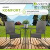 Juskys Polyrattan Gartenstühle Yoro 4er Set - mit Armlehnen & Rückenlehne - 4 Stühle stapelbar - Rattan Stuhl Garten - Stapelstuhl Grau-meliert Bild 5