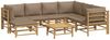 vidaXL 8-tlg. Garten-Lounge-Set mit Kissen Taupe Bambus 3155127 Bild 3