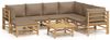 vidaXL 8-tlg. Garten-Lounge-Set mit Kissen Taupe Bambus 3155127 Bild 2