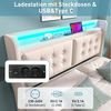 Flieks Polsterbett, LED Doppelbett 180x200cm mit Ladefunktion und hydraulischem Stauraum Bild 4
