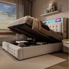 Flieks Polsterbett, LED Doppelbett 180x200cm mit Ladefunktion und hydraulischem Stauraum Bild 3