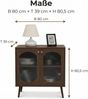GarveeMore Sideboard Küchenschrank Aufbewahrungsschrank Mit 2 Türen Aus Glass, Buffet Kommode Beistellschrank Für Küche,Wohnzimmer,80x39x80.5cm Bild 2