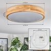 hofstein Deckenleuchte dimbare Deckenlampe aus Metall/Holz/Kunststoff in Weiß/Natur, ohne Leuchtmittel, dimmbare Boho-Leuchte (38 cm), 2500 Lumen, 3000-6000K, Fernbedienung Bild 4