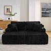 2-Sitzer Schlafsofa aus Kordstoff, mit Magazintasche & Getränkehalter, 186 x 154 x 78 cm, Schwarz Bild 3