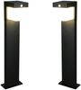 2er SET Pollerleuchten mit Solar und Strom, Hybrid mit Bewegungsmelder H: 50cm Bild 2