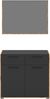 Garderobenkombination (B/H/T: 95x189x37 cm) in Basalt Melamin und Basalt Melamin Bild 2