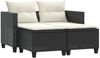 vidaXL Gartensofa 2-Sitzer mit Hockern Schwarz Poly Rattan 365790 Bild 2