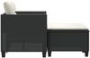 vidaXL Gartensofa 2-Sitzer mit Hockern Schwarz Poly Rattan 365790 Bild 5