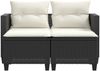 vidaXL Gartensofa 2-Sitzer mit Hockern Schwarz Poly Rattan 365790 Bild 4