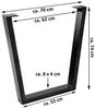 Tischgestell 2er Set Roheisen lackiert 70x10x74 cm schwarz V-Gestell 77090800 Bild 3