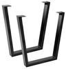 Tischgestell 2er Set Roheisen lackiert 70x10x74 cm schwarz V-Gestell 77090800 Bild 4