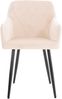 CLP 4er Set Esszimmerstuhl Shila Gesteppt,beige Samt Bild 3
